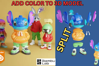 add color to 3d model convert stl to 3mf split parts for 3d printing