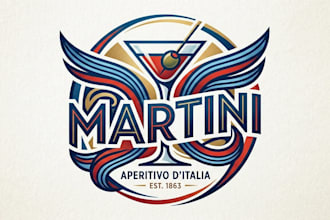 design a stylish and unique martini logo for your brand