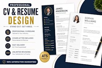 professional ats resume, CV, cover letter and linkedin