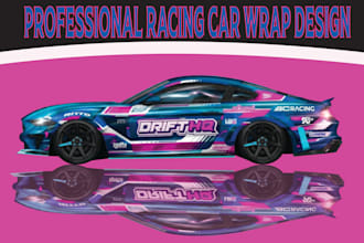 design itasca car wrap, racing car, van, and custom vehicle wrap