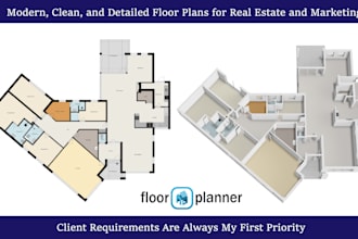 redraw 2d plattegrond, 3d plattegrond for real estate listings with floorplanner