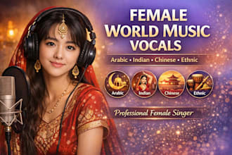 record female arabic music, indian, chinese and ethnic world music vocals