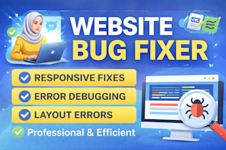 fix HTML, CSS, javascript bugs and website issues