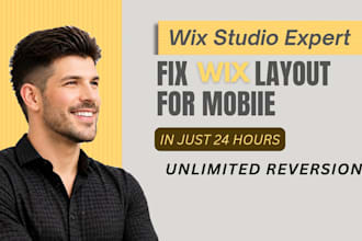 fix wix layout, fix wix mobile issues, bugs and optimize wix site responsivenes
