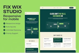 help you to fix the responsiveness of  wix studio website for mobile devices