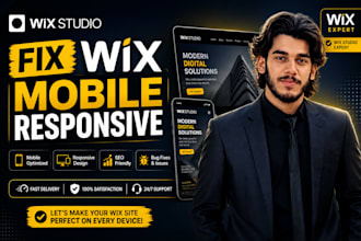 fix wix studio mobile issues, responsive layout and website bugs