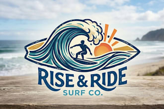 design a cool and unique surf logo for your brand