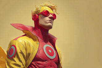draw you dc or marvel style comic book and superhero