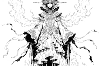 create breathtaking dnd character line art with extreme detail