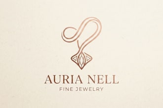 design a stylish and unique necklace logo for your brand