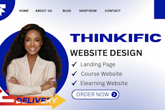 thinkific website design teachable website design course website membership site