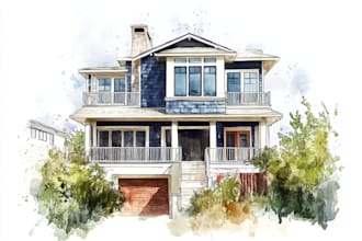 watercolor a house portrait