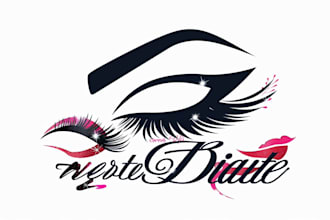 design beautiful feminine fashion, beauty salon glitter logo