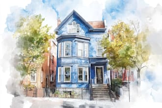 watercolor a house portrait