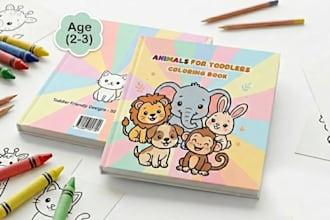 draw digital animals for toddlers colouring book