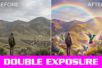 make fantastic collage photo art double exposure using your images in photoshop