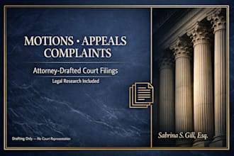 draft your legal complaint, motion, appeal, and pleadings