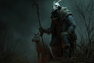 create detailed horror character art