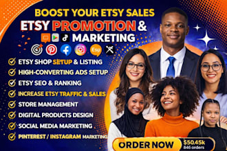 setup etsy shop, design etsy digital products and optimize etsy SEO listings