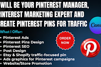 design professional pinterest pins for traffic, seo marketing viral pins graphic