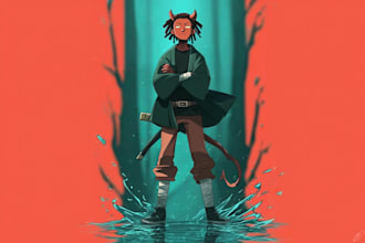 draw illustration of your character in demon style