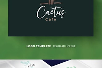 make unique cactus tree logo for eco, nature, and outdoor brand