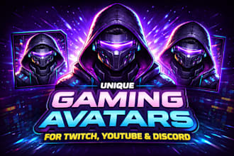 create a unique gaming avatar for twitch youtube or discord