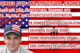 be licensed civil and structural engineer pe for ca and tx city permits