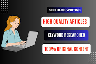 write SEO optimized blog posts and articles for your website