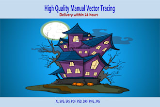 high quality manual vector tracing ai, svg, eps