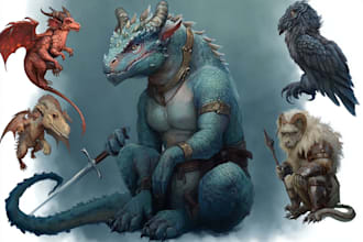 create animals, creature illustrations and concept art