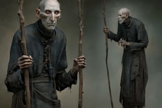 illustrate scary horror character art for you
