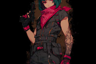 draw high detail anime character illustration