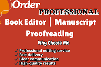 edit and proofread your manuscript or ebook professionally