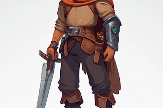 draw 2d game character or game character