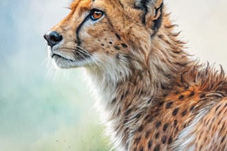 draw realistic animal illustration in watercolor