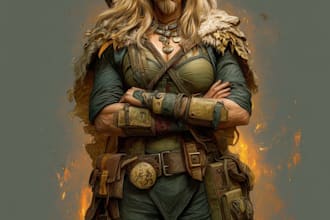 design epic fantasy or rpg character illustration