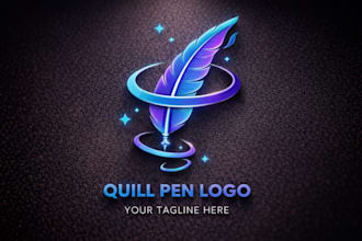 create a unique quill pen logo for writers authors