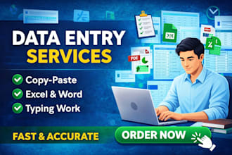 copy paste, typing and data entry work in excel or word