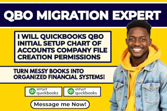 quickbooks qbo initial setup chart of accounts company file creation permissions