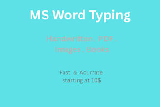 do accurate ms word typing for handwritten or PDF files