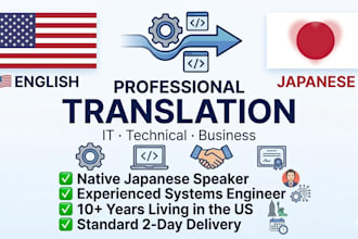translate english to natural japanese for IT and technical content