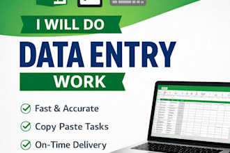 do data entry, copy paste and typing work professionally