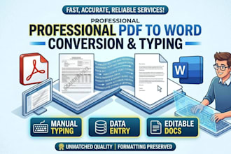 do fast PDF to word conversion and manual typing