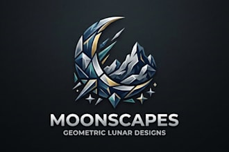 design a mystical and unique moon logo for your brand