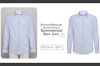 flat lay image editing, ghost mannequin, neck joint, apparel image editing