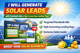 generate solar leads with facebook ads and high converting solar landing page