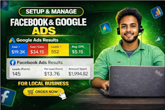 set up google PPC facebook lead ads for local service business