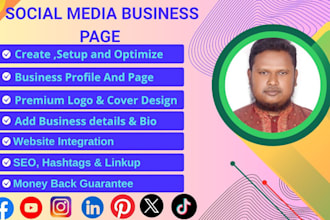 create social media account and pages set up professionally