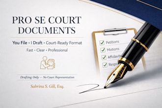 draft pro se legal documents and court pleadings